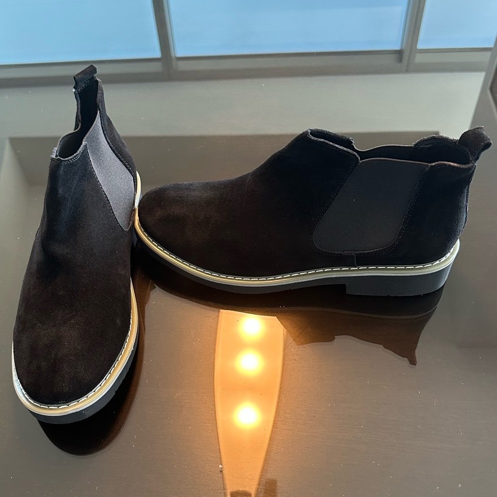 🎱NEW Men’s Suede Boots sz 9🎱#BLACK